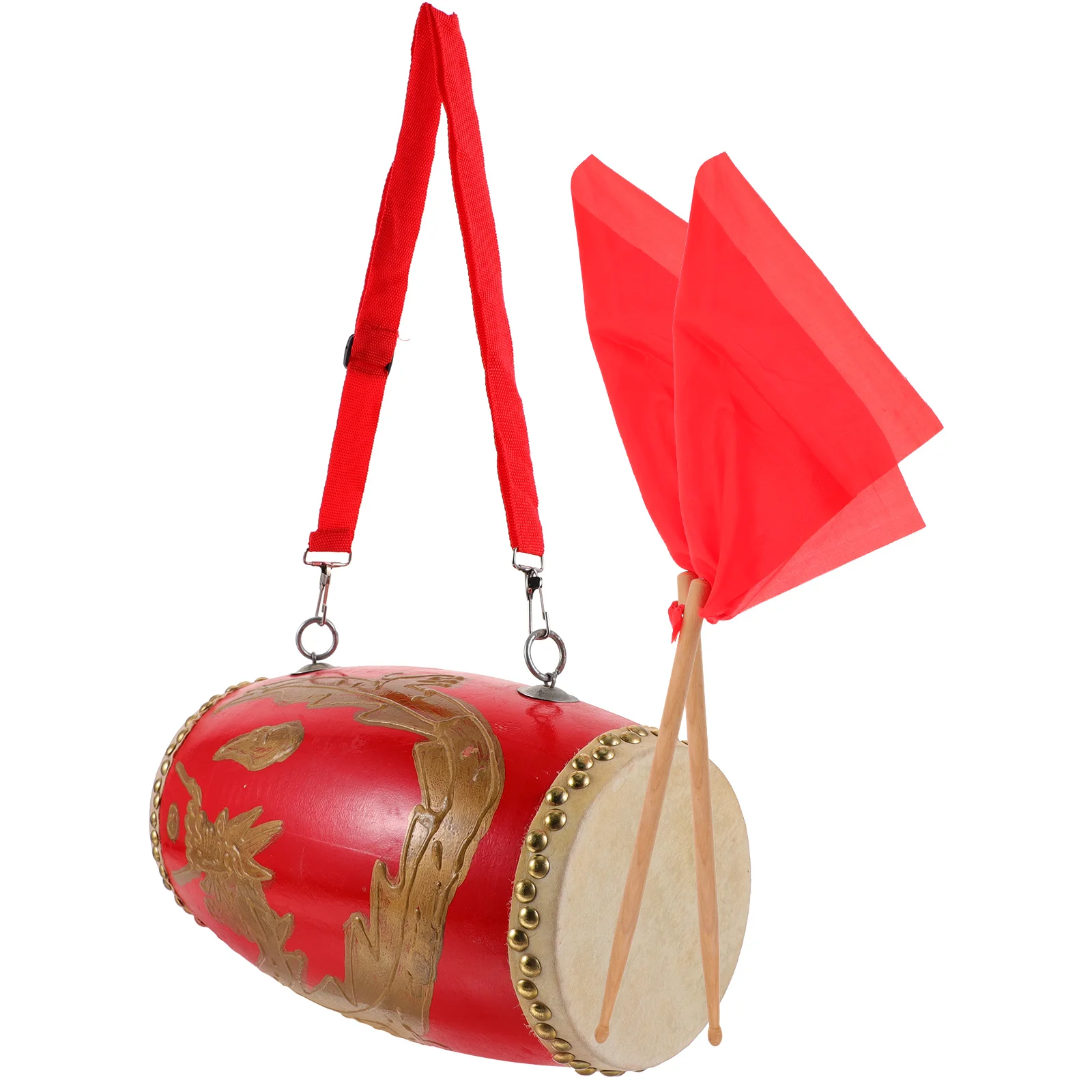

Dragon Pattern Waist Drum Adult Traditional Chinese Cowhide Gathering High-quality Wood Kids Hard-wearing