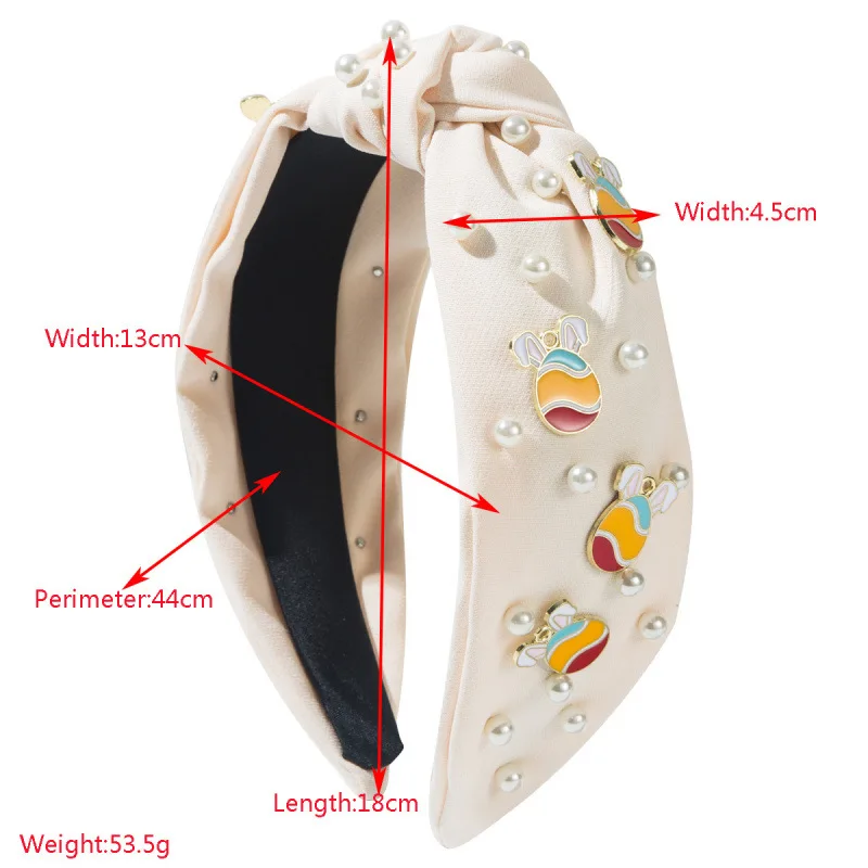 Hot Selling Trend Easter Egg Rabbit Headband Beaded Diamonds High Cranium Versatile Holiday Hair Accessories Women
