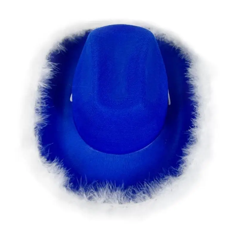 

A52E Elegant Homburg Hat with Unique Flat Wide Brimmed Hat Surprise Gifts Headwear for Vacation Photo Props