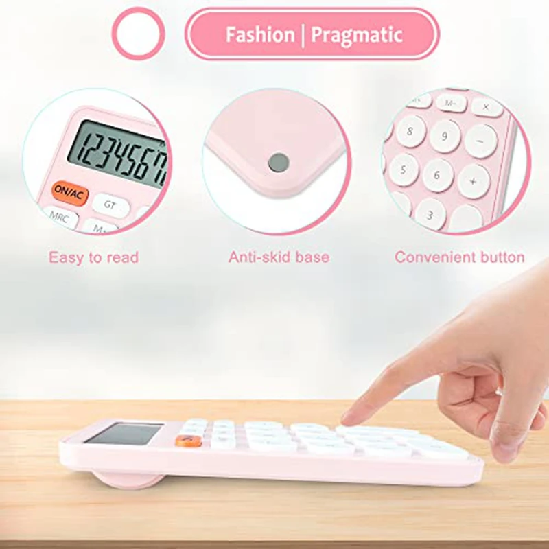 2 Pack Basic Calculator, Pocket Size Mini Calculators, 12 Digit Desktop Calculator For Office, School Students