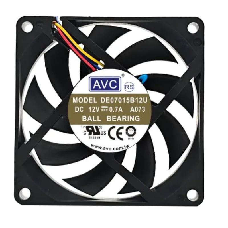 New Fan for AVC DE07015B12U 7015 12V 0.7A 7cm Large Air Volume Double Ball Cooling Fan 70 * 70 * 15MM