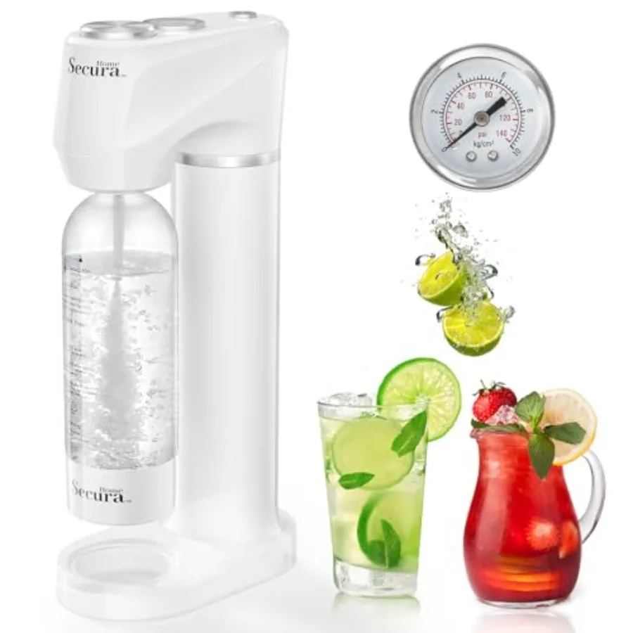 

Soda Streaming Machine Soda Maker Sparkling Water and Carbonated Water Machine Compatible with 60L CO2 Cylinders Not Included