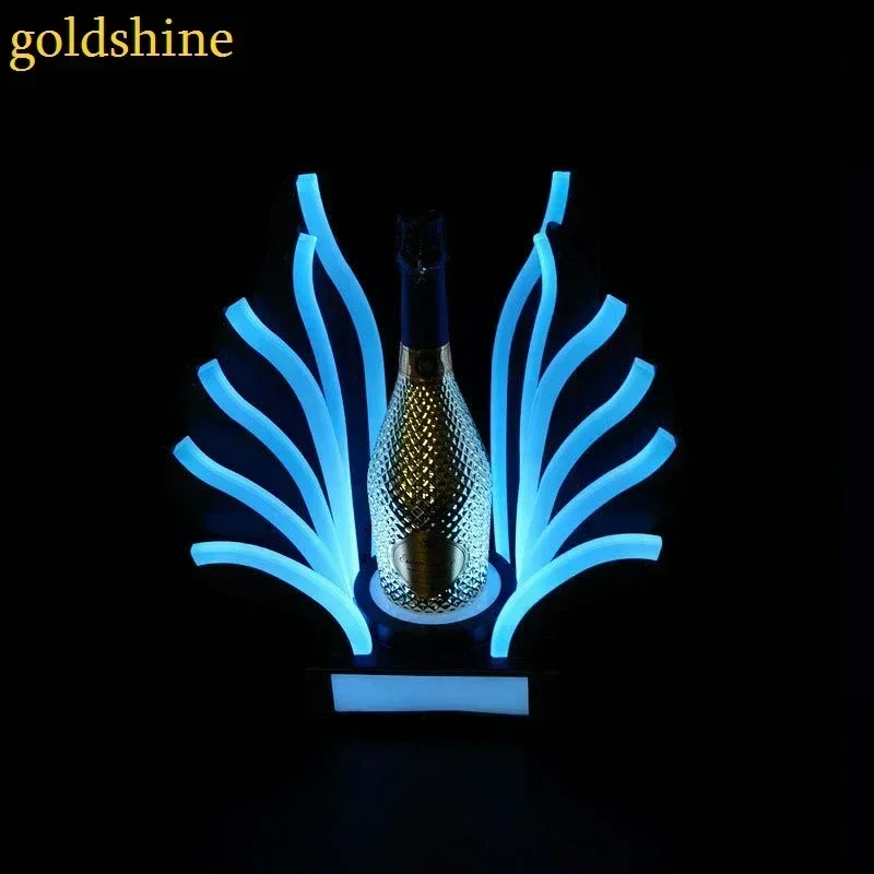 Colorful LED Light Wine Rack with Peacock Champagne Light for Weddings Christmases Halloween Easters Nighrtclub Bar Wine Props