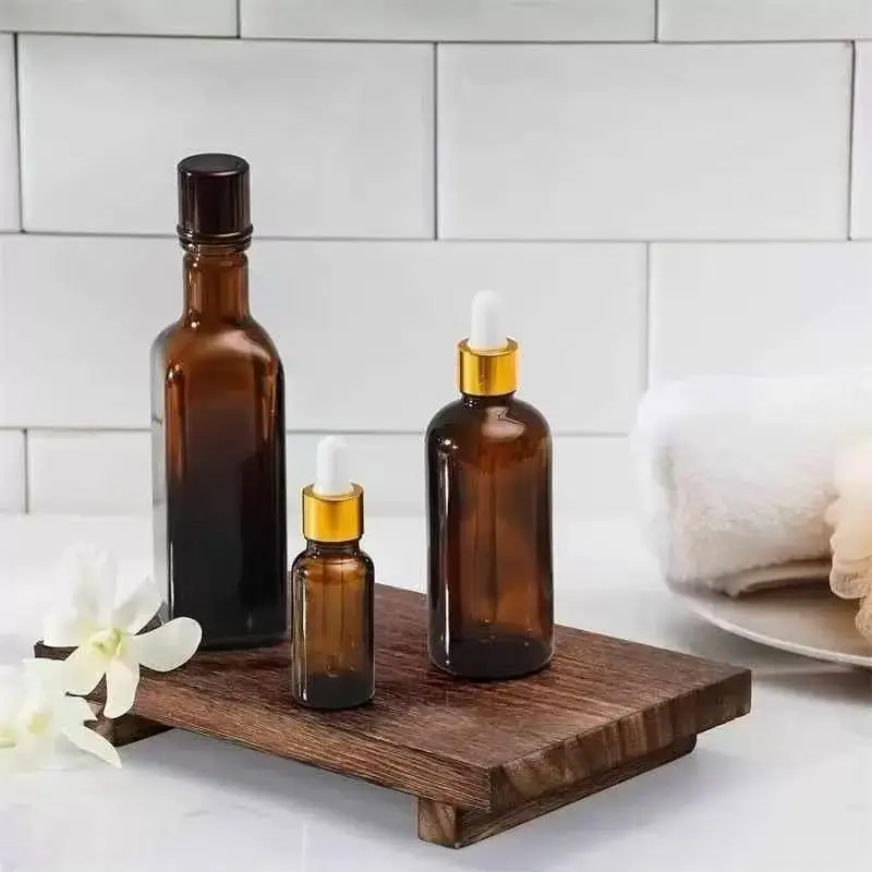 N$ Wood Tray Pedestal Stand Wooden Vanity Hands Soap Scented Candle Storage Holder Tray Kitchen Seasoning Holder Home Decor