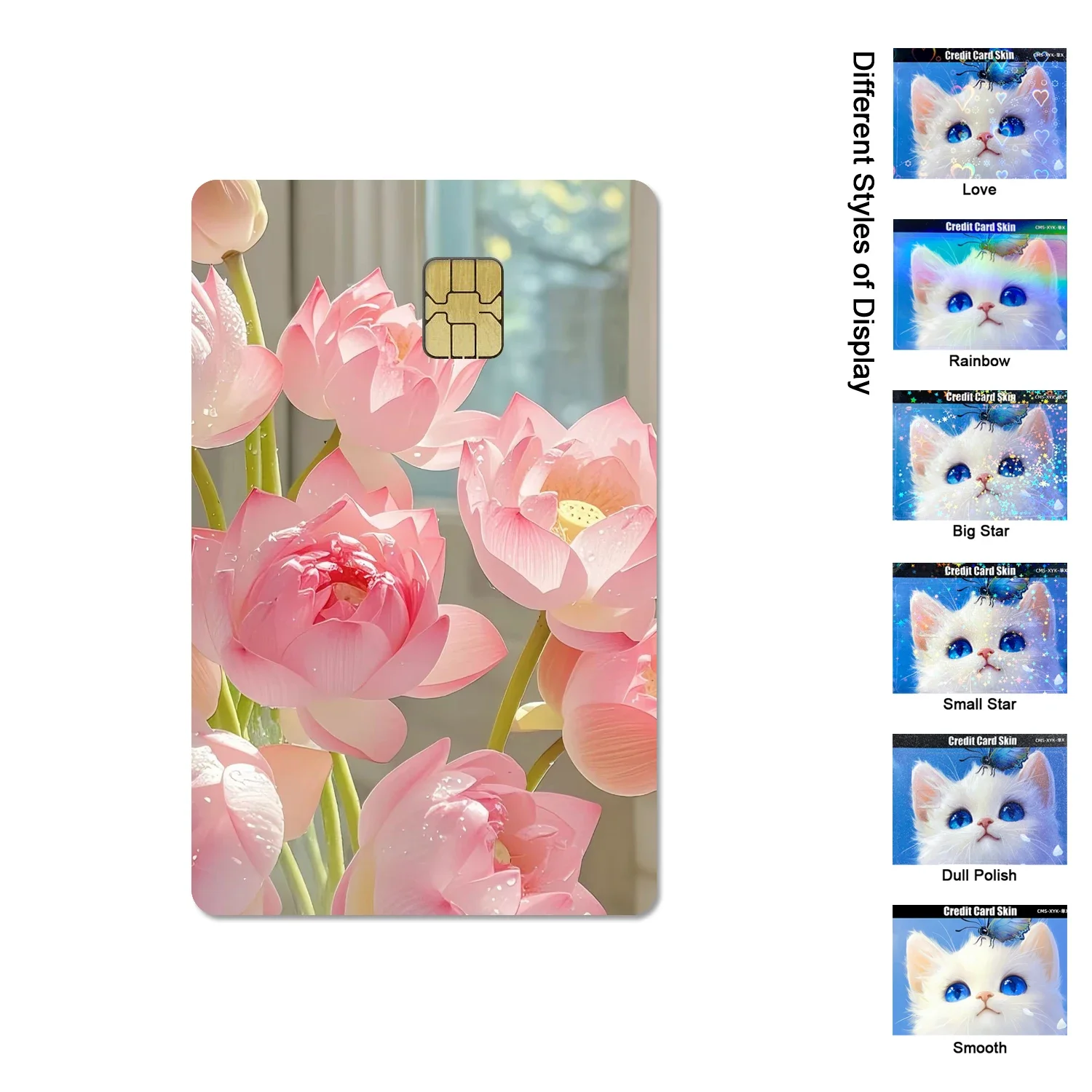 Summer Romantic Flowers Shining Rainbow Stars Love Card Sticker PVC Film Skin Sticker for Debit Card Credit Bank Card Sticker