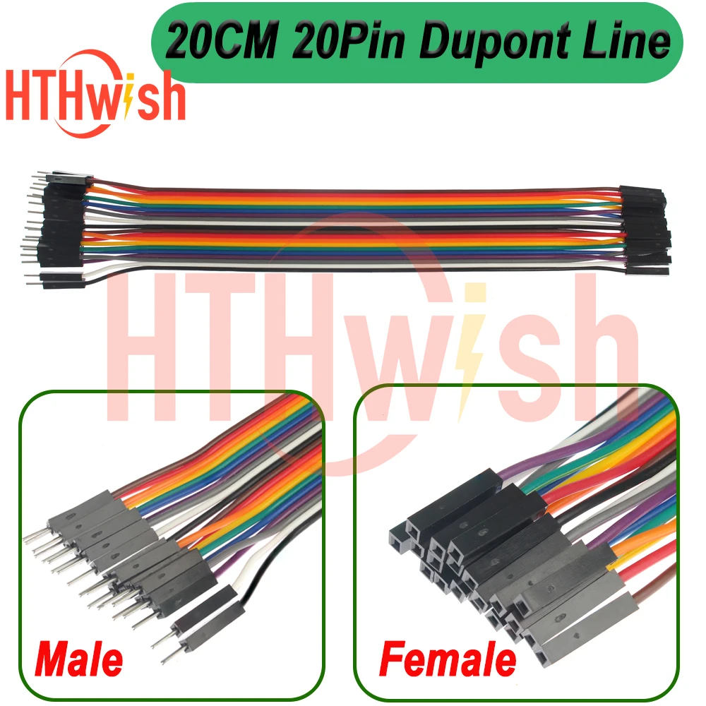 1/2/3Set 20CM 20Pin DuPont Kabelanschluss Buchse auf Buchse, Stecker auf Buchse, Stecker auf Buchse Jumper elektronisches Leitungsset