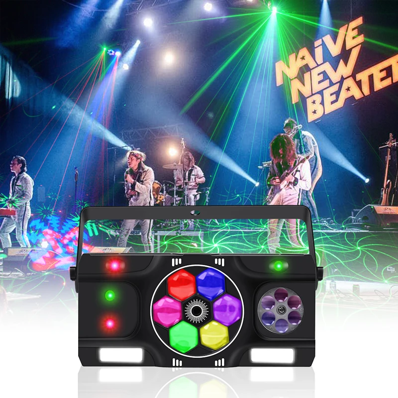 

80W LED RGBW LED 5in1 Bee Eye Effect Strobe Stage Light Starry Sky Night Light With Remote Control Green Red Beam Scanner Lights