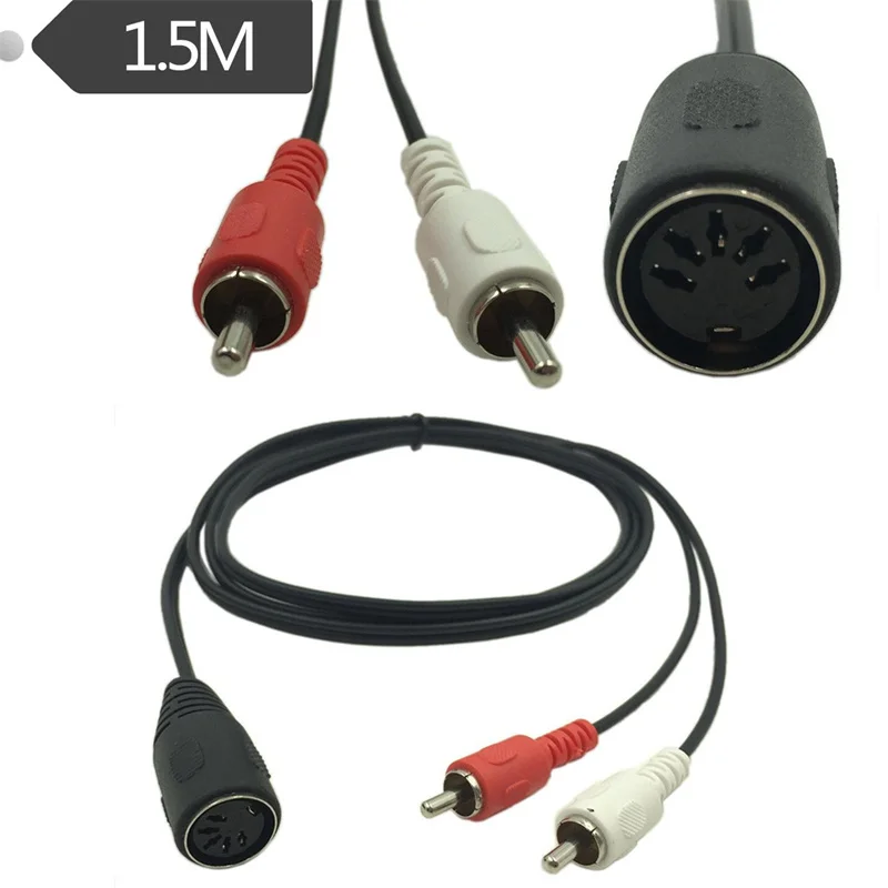 5 Pin Din Female to 2 RCA Male Professional Grade Audio Cable for Bang & Olufsen Naim, Quad...Stereo Systems 1.5m