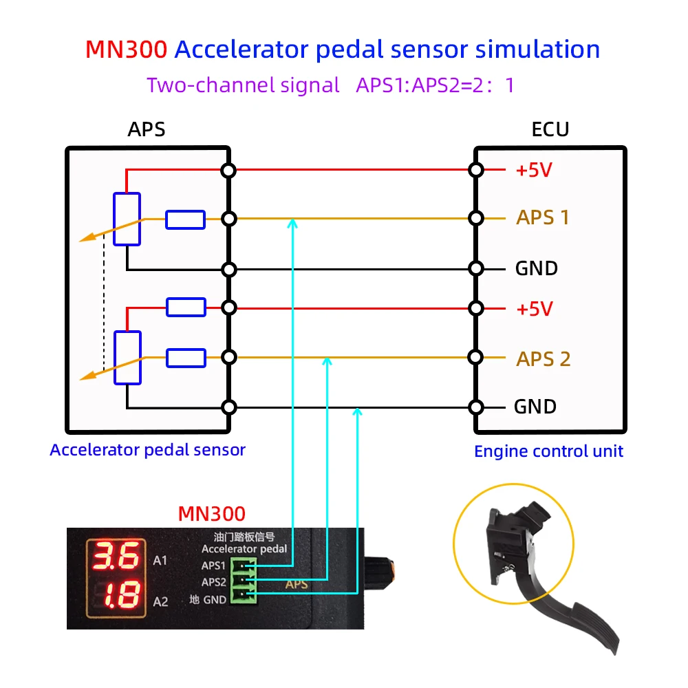 Afbeelding 5: Update! MN300 Auto Sensor Simulator Automotive Tester Auto Rail Zuurstof Oliedruk Flow Sensor Signaalgenerator