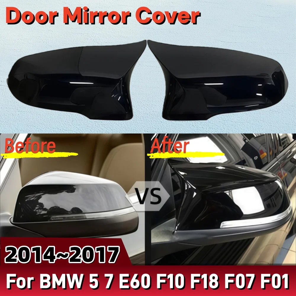 

Door Mirror Cover For BMW 5 7 E60 F10 F18 F07 F01 2015 2016 Car Rearview Accessory Decoration Exterior Scratch Protective