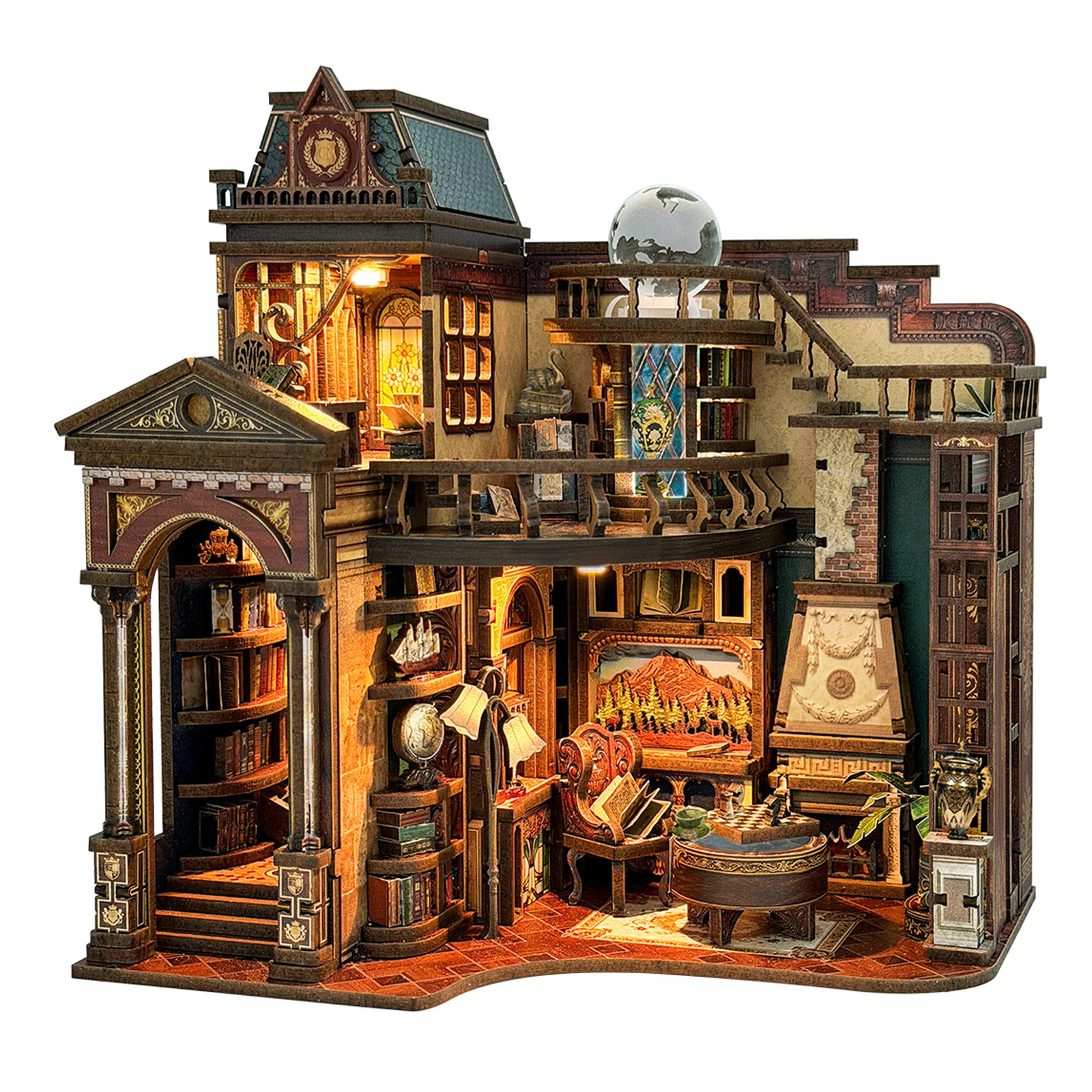 NEW DIY Book Nook Wooden Miniature Model Kits The Corridor Library Bookend 3D Puzzle for Friends Birthday Gifts