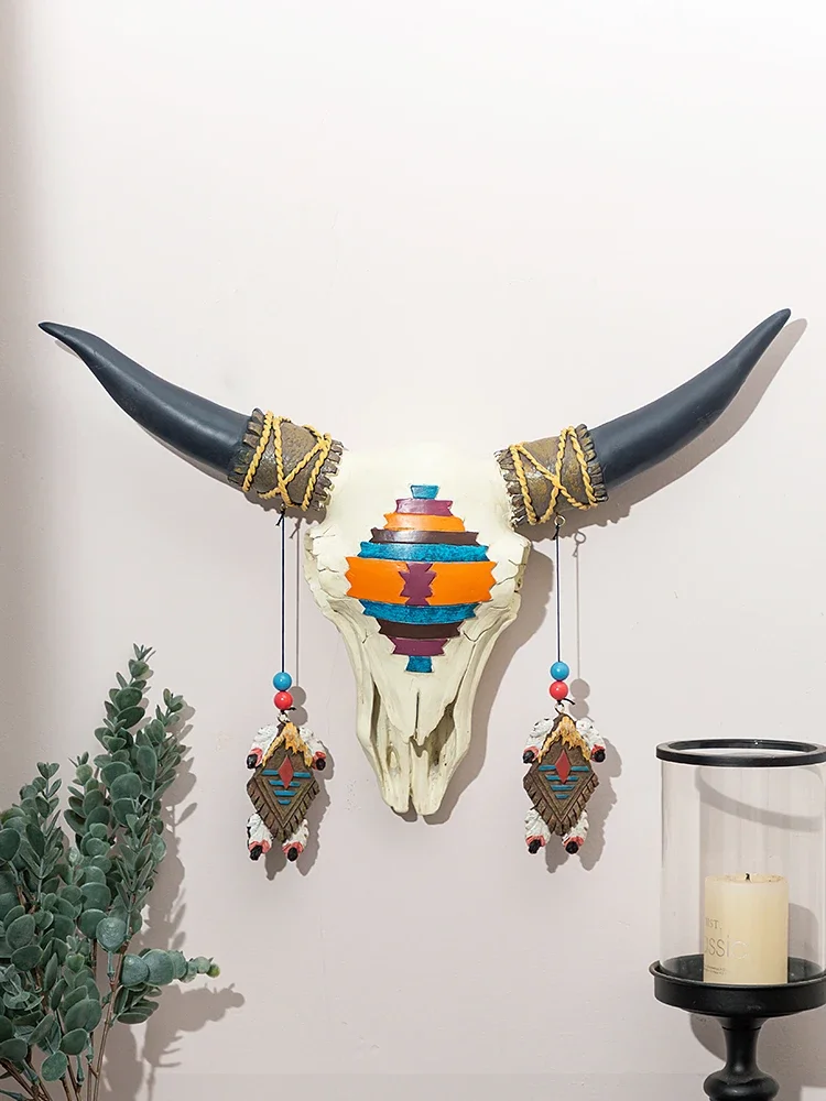

Modern Room Decor Cattle Skull Statue Living Room Decoration Home Accessories Resin Crafts Sculpture Creative Wall Decoration