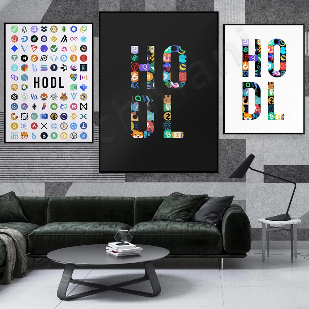 Crypto Coins Logos For Traders, Hodl Poster | Crypto Coin, Forex, Wall Street, Stock Markets Wall Art