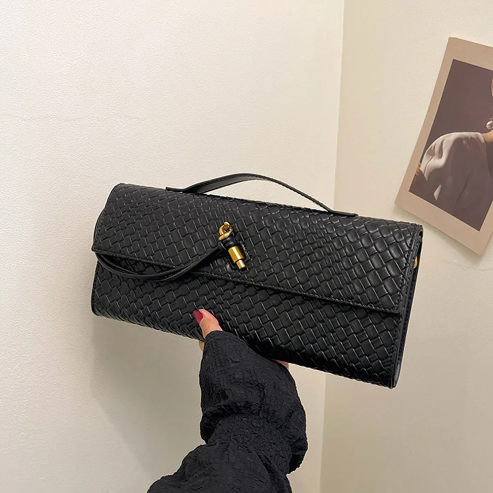 

Вязаная вечерняя сумка, французская сумка, сумка из волынка, горизонтальная сумочка, сумка через плечо на одно плечо