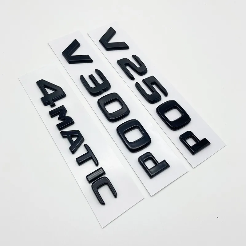 3D-Buchstaben V200d V220d V250d V300d V350d ABS-Emblem für V-Klasse Auto-Kotflügel-Abzeichen Kofferraum-Namensschild Logo-Aufkleber – Detail 3
