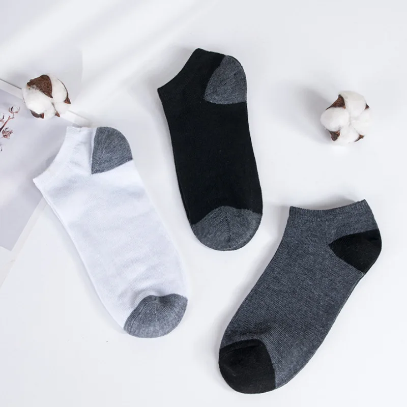 10pairs Men's Fashion Cotton Breathable Comfortable Ankle Socks, Men's Summer Socks