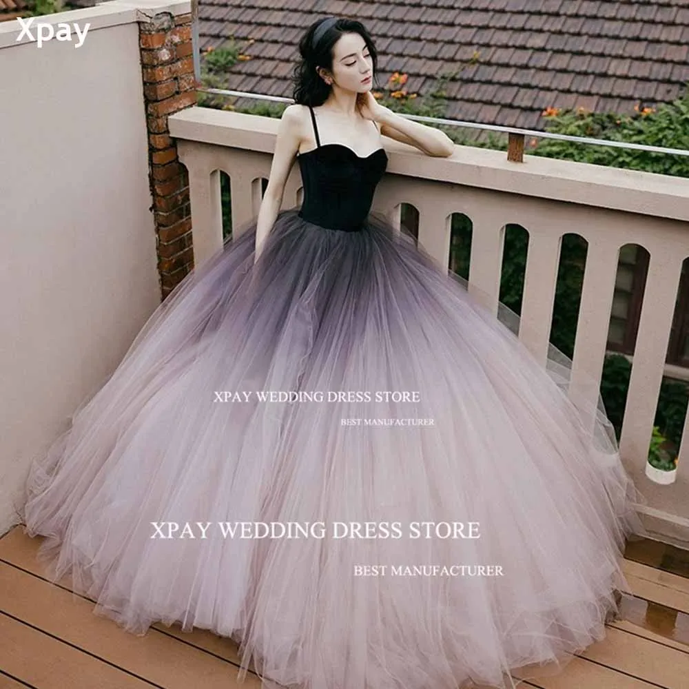 XPAY Sweetheart Color Mixed Korea Evening Dresses Spaghetti Straps Ball Gown Party Dress Photos Shoot Luxury Formal Prom Gowns