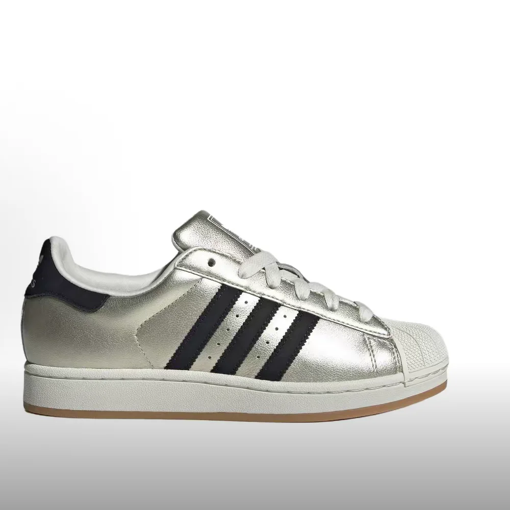 adidas Originals Superstar 2 Leather Classic Comfortable Durable Low-Top Sneakers Unisex Brown/Black HQ2691