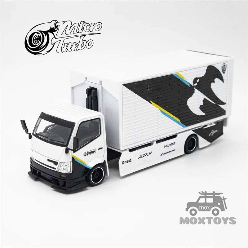 Micro Turbo 1:64 Gull-wing Landing Tow Truck Metallic White for Super Car Diecast Model Car