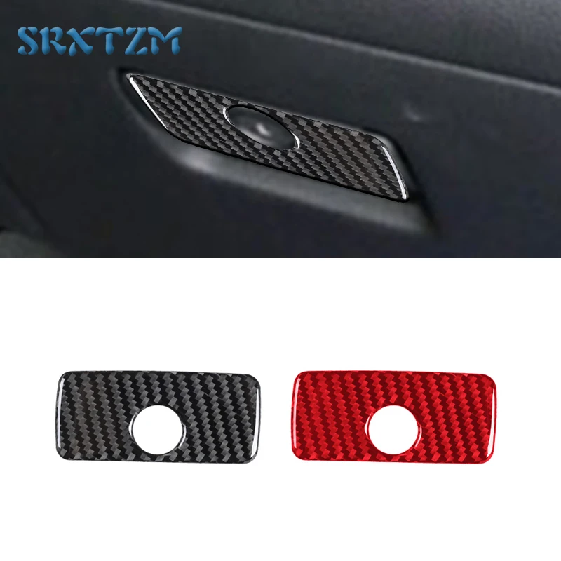 Carbon Fiber Car Interior Co-pilot Storage Box Switch Lock Trim Cover Stickers For Chevrolet Camaro 2010 - 2015 Auto Accessorie