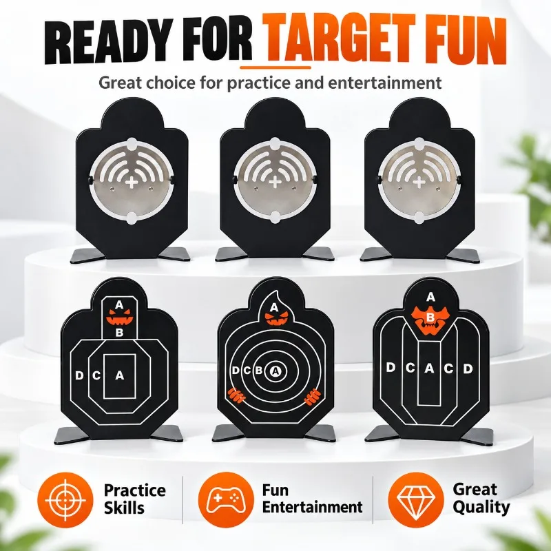 Marked Metal Reset Practice Target Stable Bracket Crisp Sound When Hit Hobby Game Parts