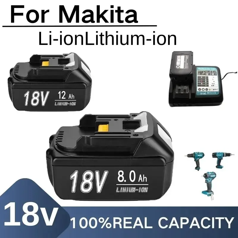 18V 6/8/12Ah For Makita Battery Rechargeable Battery 18650 Lithium-ion Cell Suitable For Makita Power Tool BL1860·1830·1850