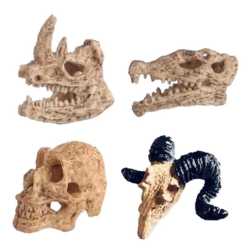 ถังปลา Skull ภูมิทัศน์ Decors เครื่องประดับ Miniature Skull Aquarium สัตว์ Dropship