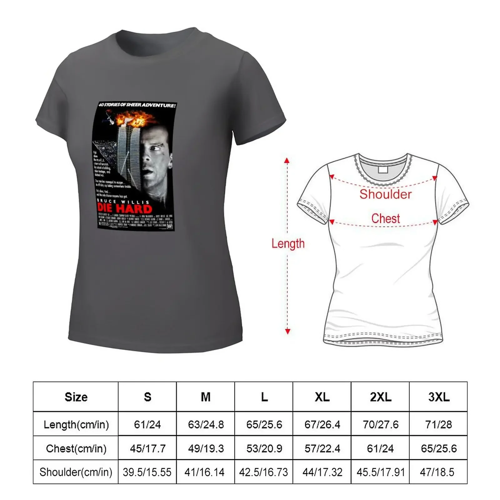 Die Hard poster T-shirt summer clothes shirts graphic tees aesthetic clothes Woman clothing