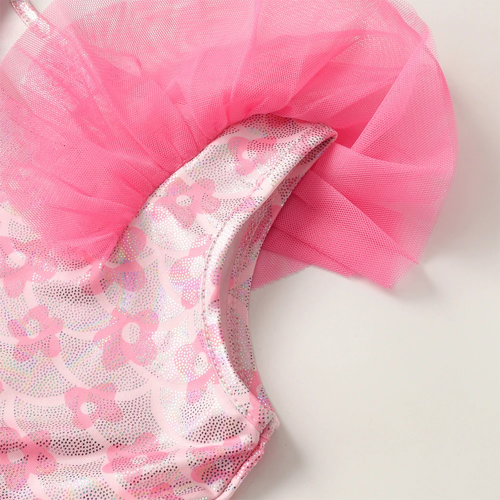 DXTON Ärmelloses Baby-Mädchenkleid, Netzstoff, gerüscht, Sommer-Partykleid für Kinder, Kleidung, Farbverlauf, mehrlagiges Netz-Prinzessinnen-Tüllkleid – Detail 5