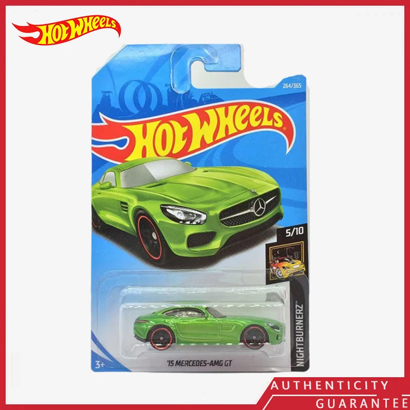 [In stock] HOT WHEELS Original NIGHTBURNERZ 15 MERCEOES-AMG-GT Finished Goods Car Model Toy Collectible Ornament Gifts Kids