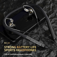 Neckband Wireless Headphones Bluetooth5.0 Stereo Earphones with Microphone Detachable Cable HiFi Bass Sports Running Earbuds
