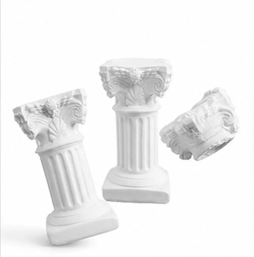 3Pcs Roman Column Aquarium Decor Resin Ornament Natural Fish Tank Landscaping Decoration White Resistant Color Fade