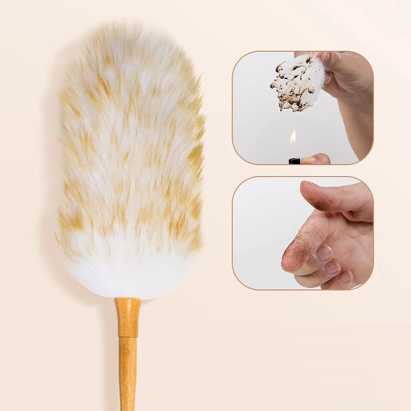 Wool Duster Household Cleaning Dust Duster Brush Car Cleaning Sweeping Dust Home Daily Use Washable Clean Houseware Tools