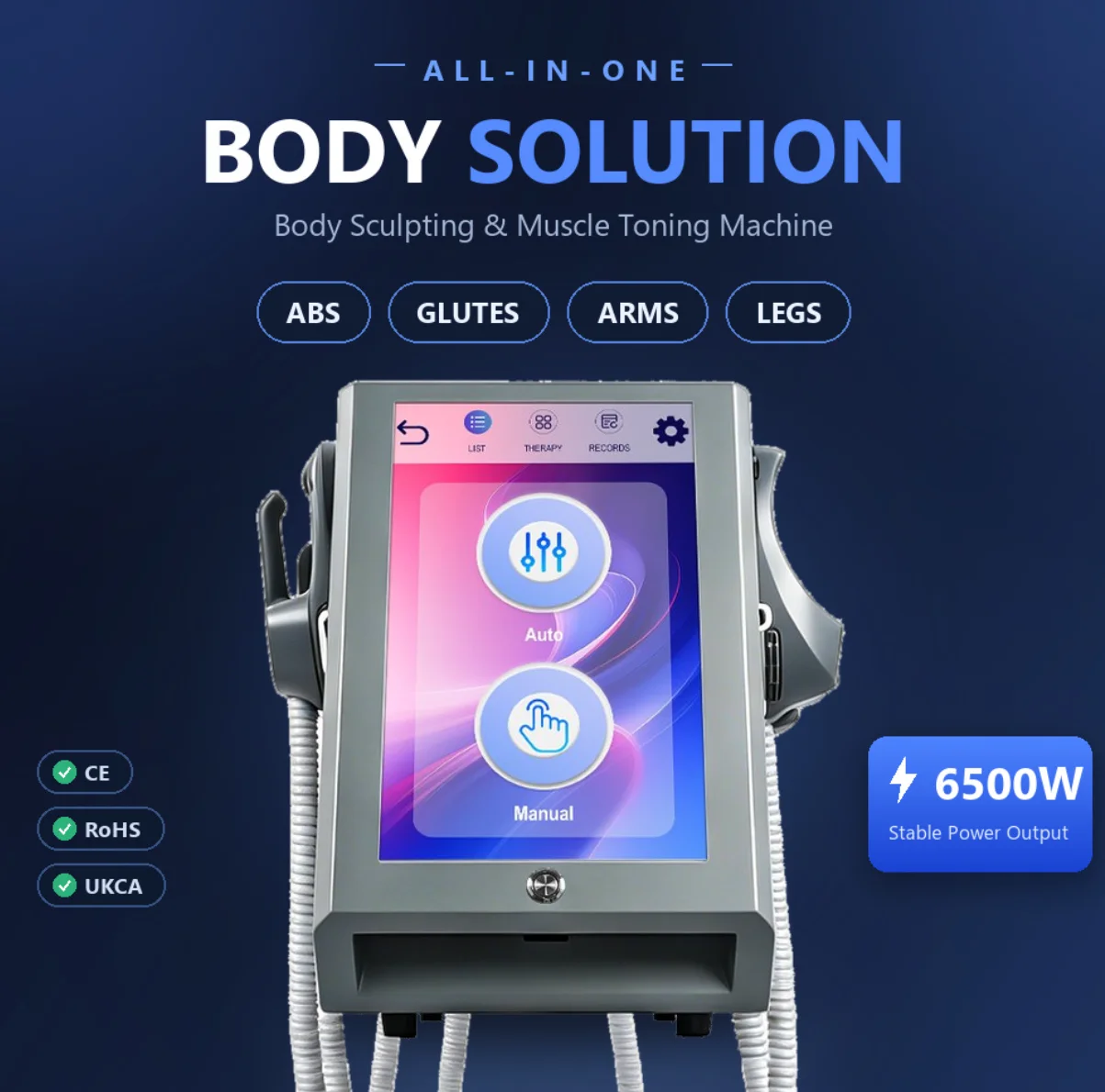 Body Sculpting Machine EMS Body Shaping Massager for Abdomen Buttocks Arms Legs Auto Manual Modes Salon Beauty Equipment