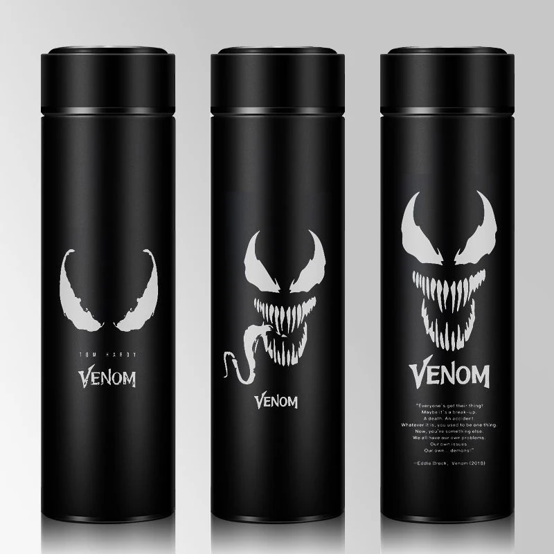 Taza de café de acero inoxidable Venom de 500ml, Taza térmica Garrafa Termica Cafe Copo Termico Caneca, botella aislante antideslizante para viaje y coche