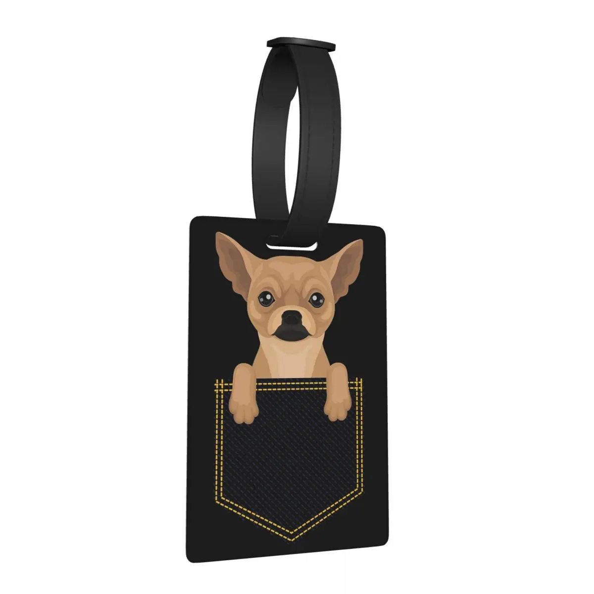 

Карманная собака чихуахуа, крутые багажные бирки с принтом, аксессуары для чемодана, портативный багаж, посадочная бирка, держатель этикетки, идентификационное имя, адрес