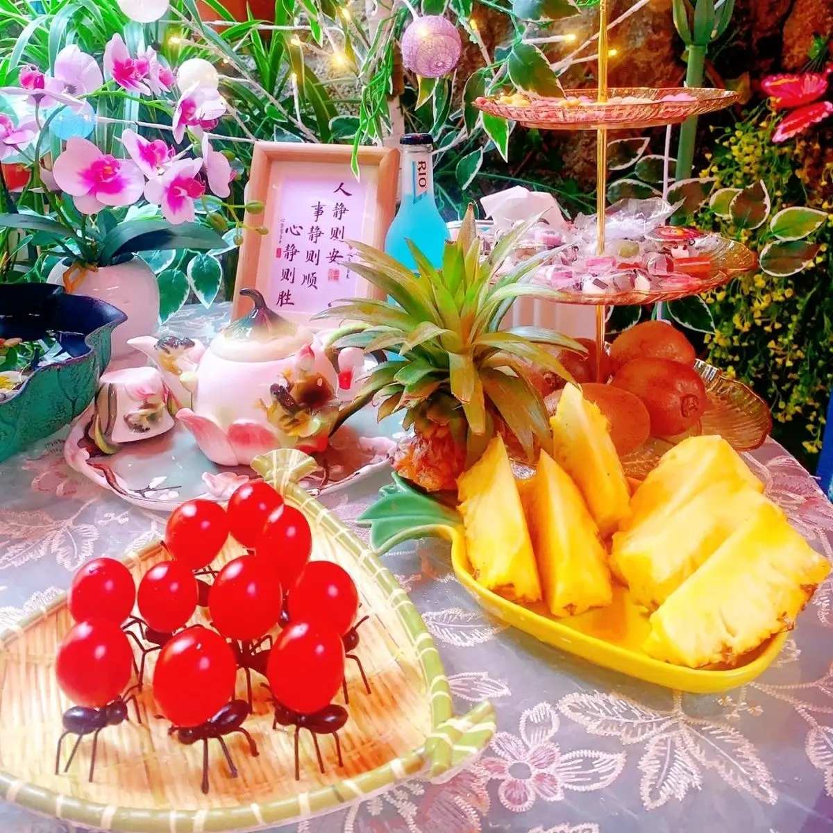 

Party Hotel Creative Fruit Cold Dishes, Ants Move Creative Fruit Dish Decoration, Pieces Of Cake Dim Sum