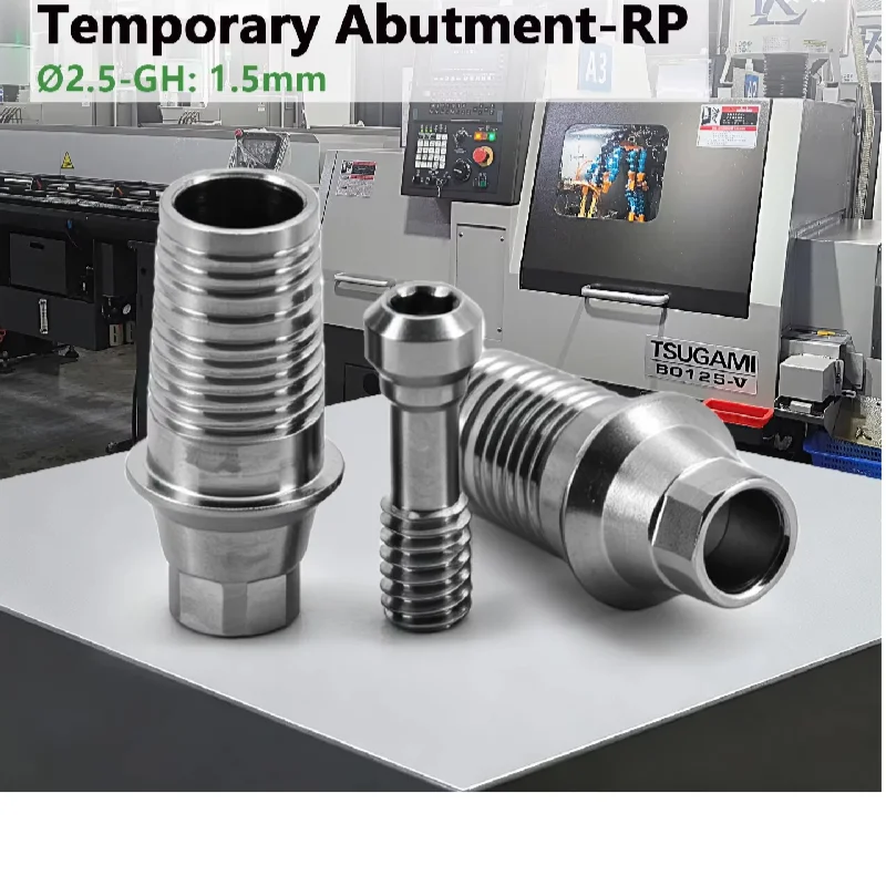 Dental Parts Nobel Biocare Compatible Temporary Abutment Ti Base NP RP 1.5mm with Screw for CAD/CAM Screw Retained Prosthesis