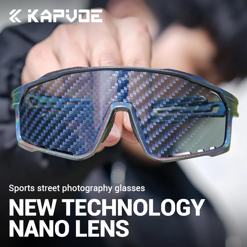

KAPVOE New Technology Nano Lenses Cycling Glasses Outdoor Sports Sunglasses Bike UV400 Eyewear Men Women MTB Bicycle Goggles
