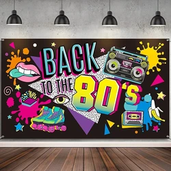 Back To 80'S Backdrop Graffiti Hip Pop Party Disco Music Photo Background Banner Graffiti Back To The 80’S Party Decorations