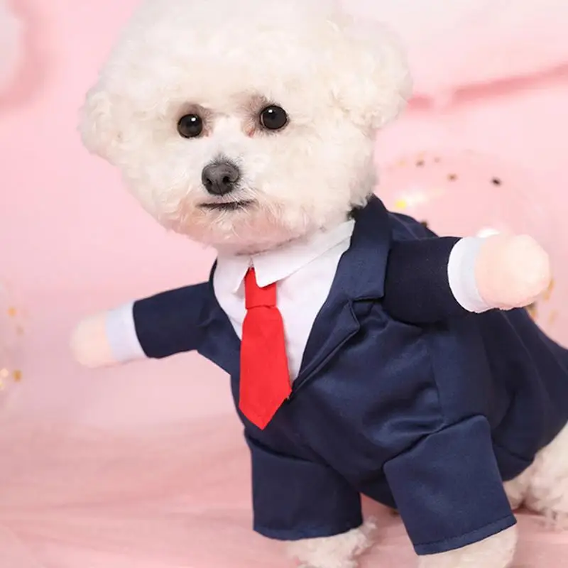 Dogs Tuxedo Outfit Durable Dogs Tuxedo Wedding Party Suit With Red Bow Tie Shirt Formal Dog Wedding Attire Clothes For Small