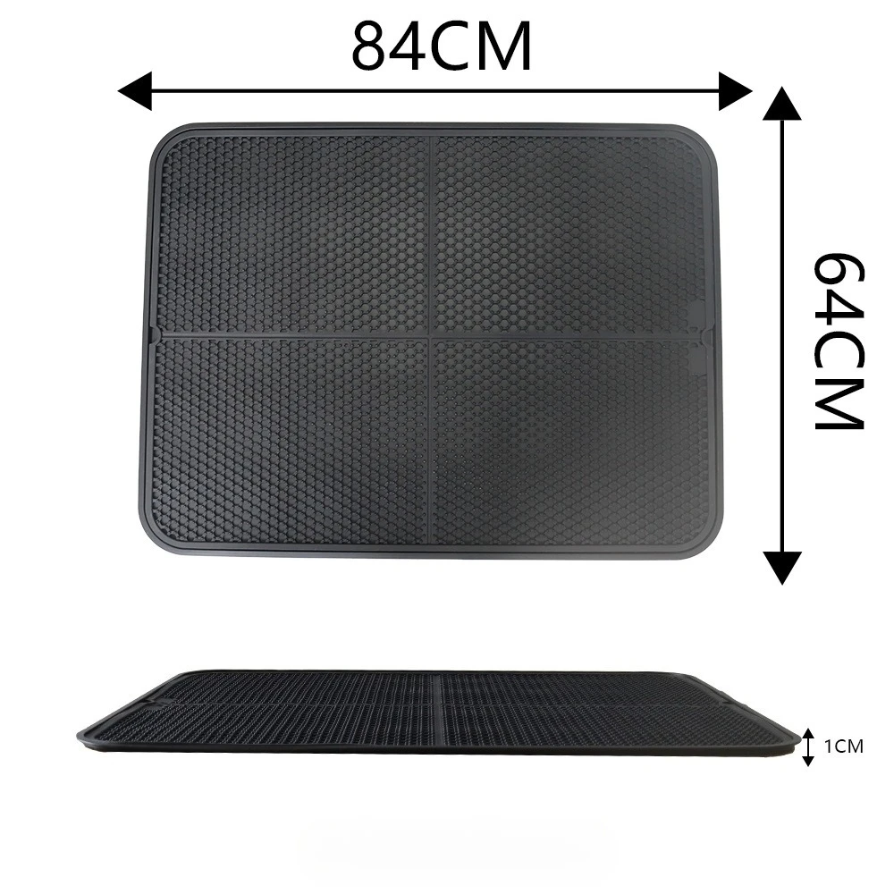 

Super large double-layer silicone cat litter mat foldable and washable pet mat prevents cat litter from being taken out