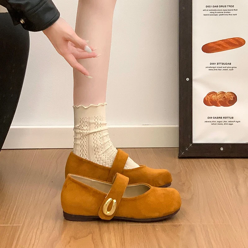 Casual Slip-On Women's Shoes Summer New One-Strap Flat Bottom  Shoes Fashionable round Toe Anti-Slip Rubber Sole