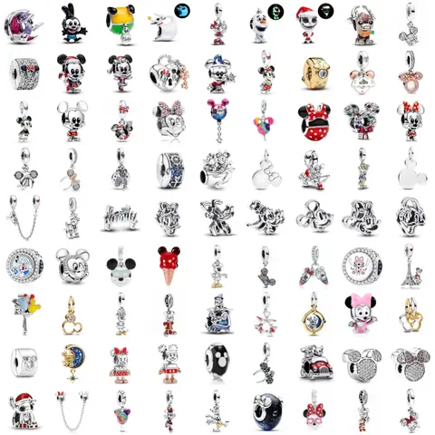 Breloques de noël en argent 925, Clip de souris mignon, perles, chaîne de sécurité, pendentif adapté au Bracelet Original pour femmes, bijoux à bricoler soi-même, cadeau à la mode