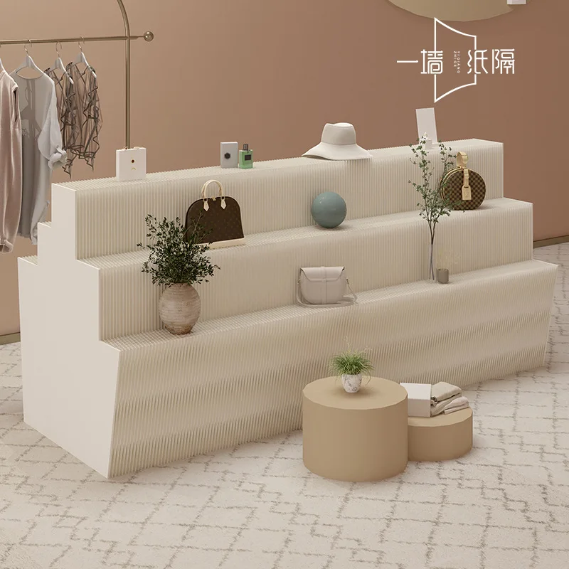 Folding long middle island frame multi-layer movable modern simple wind exhibition water table