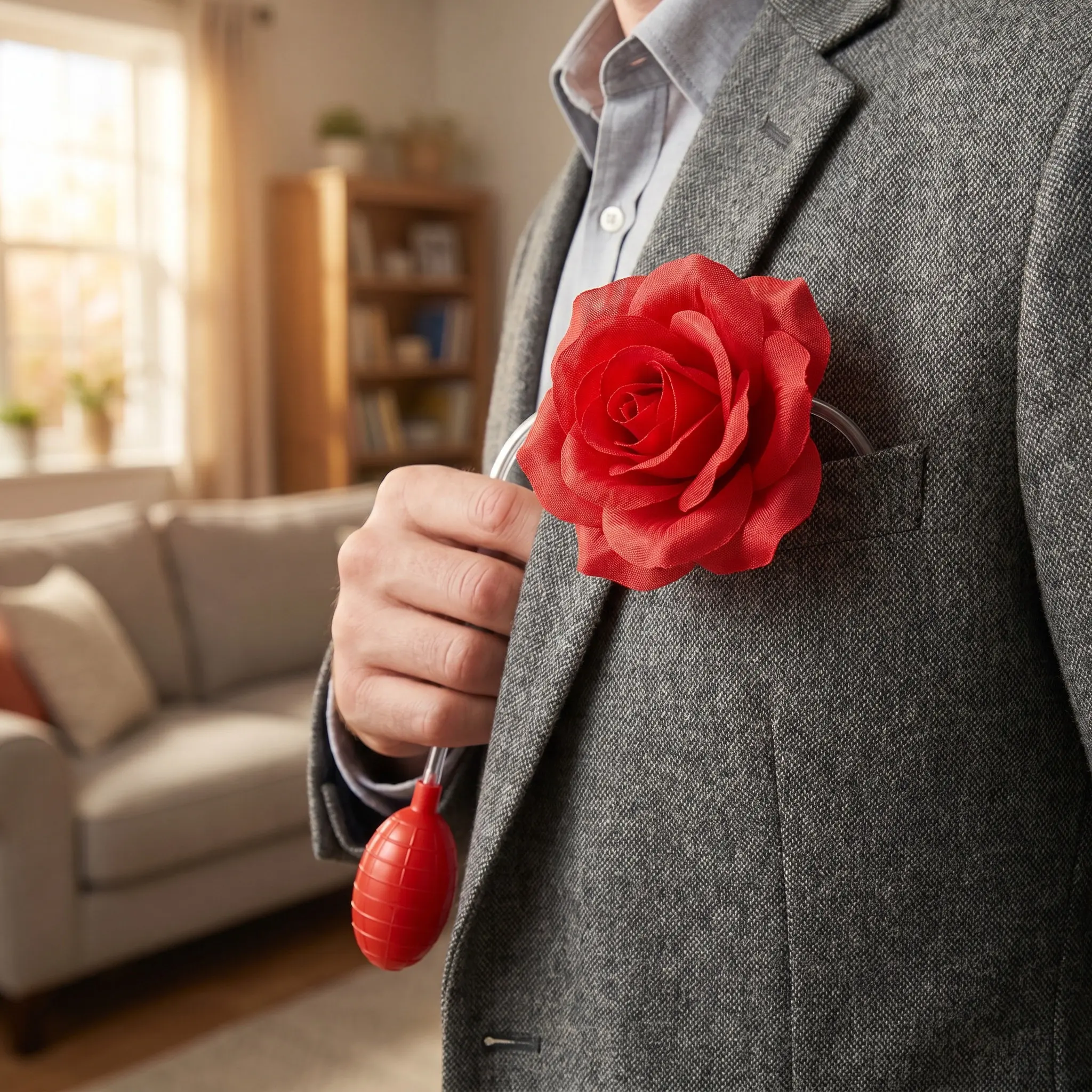 3Pcs Prank Squirting Rose Pin Reusable Spray Flower Brooch Elegant Fake Rose for Interactive Party Games Christmas Trick Favors