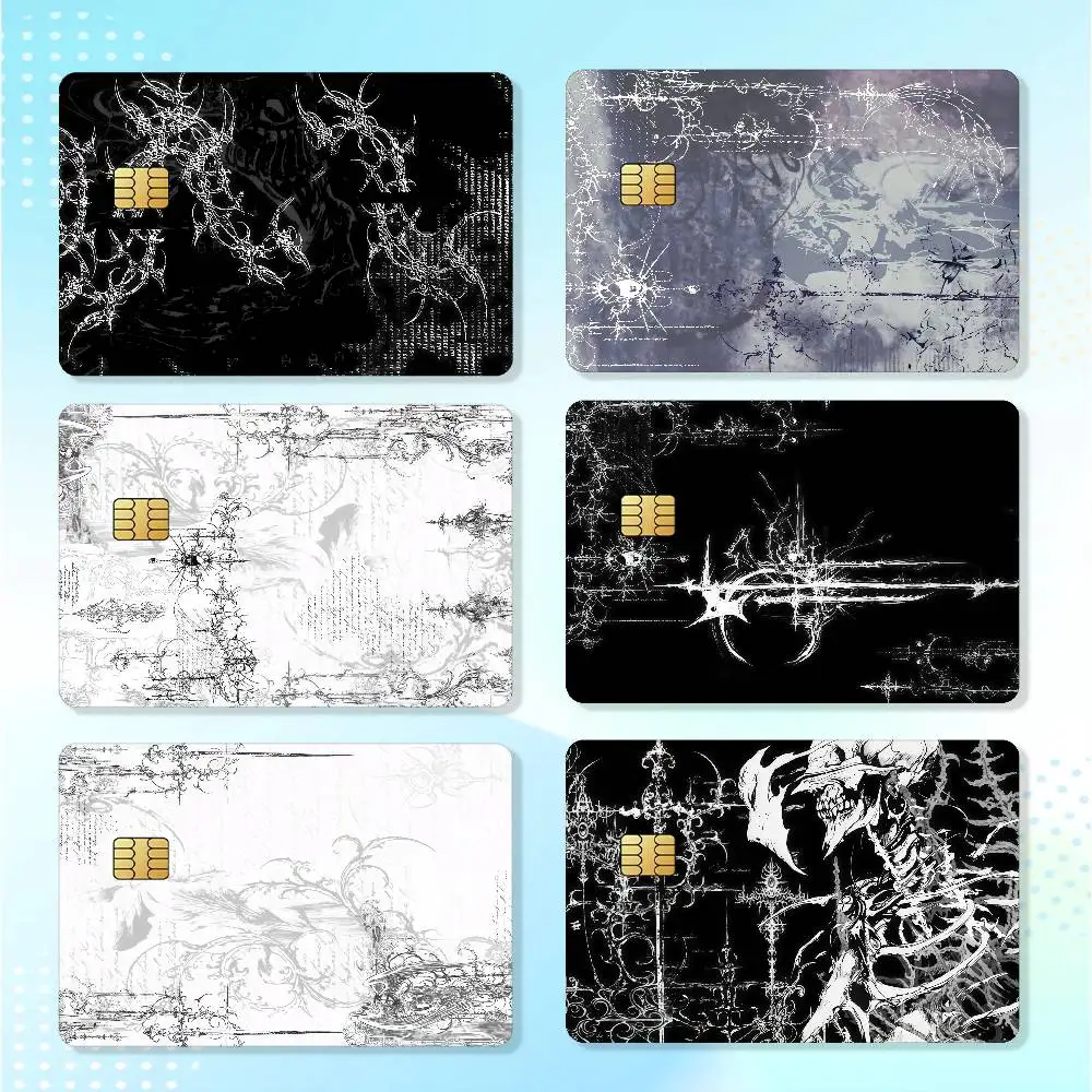 Art Black White Sigilism Waterproof Card Stickers For Credit Cards Debit Cards And Transit Cards 4pcs