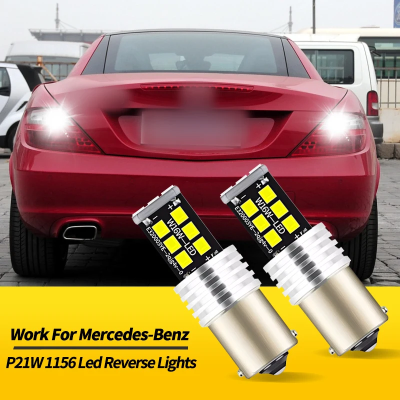 4PCS For Mercedes-Benz SL-Class C215 SL-Class R129 R230 SLK-Class R170 R171 R199 Canbus LED Backup Lights Bulbs P21W BA15S 1156