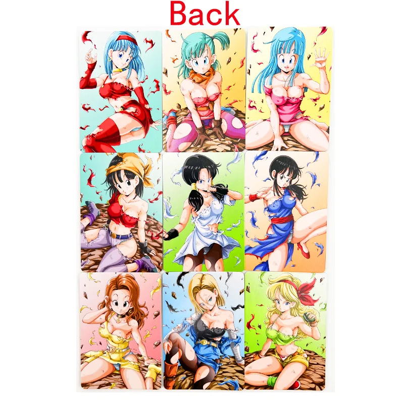 9pcs/set Dragon Ball Z Android 18  Videl Bulma ACG Sexy Nude Toys Hobbies Hobby Collectibles Game Collection Anime Cards