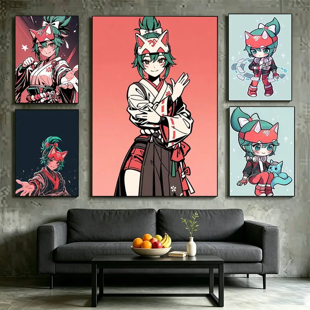 O-Overwatch K-Kiriko Poster High Quality Dorm Living Room Aesthetic Wall Decoration Painting Stickers Gift